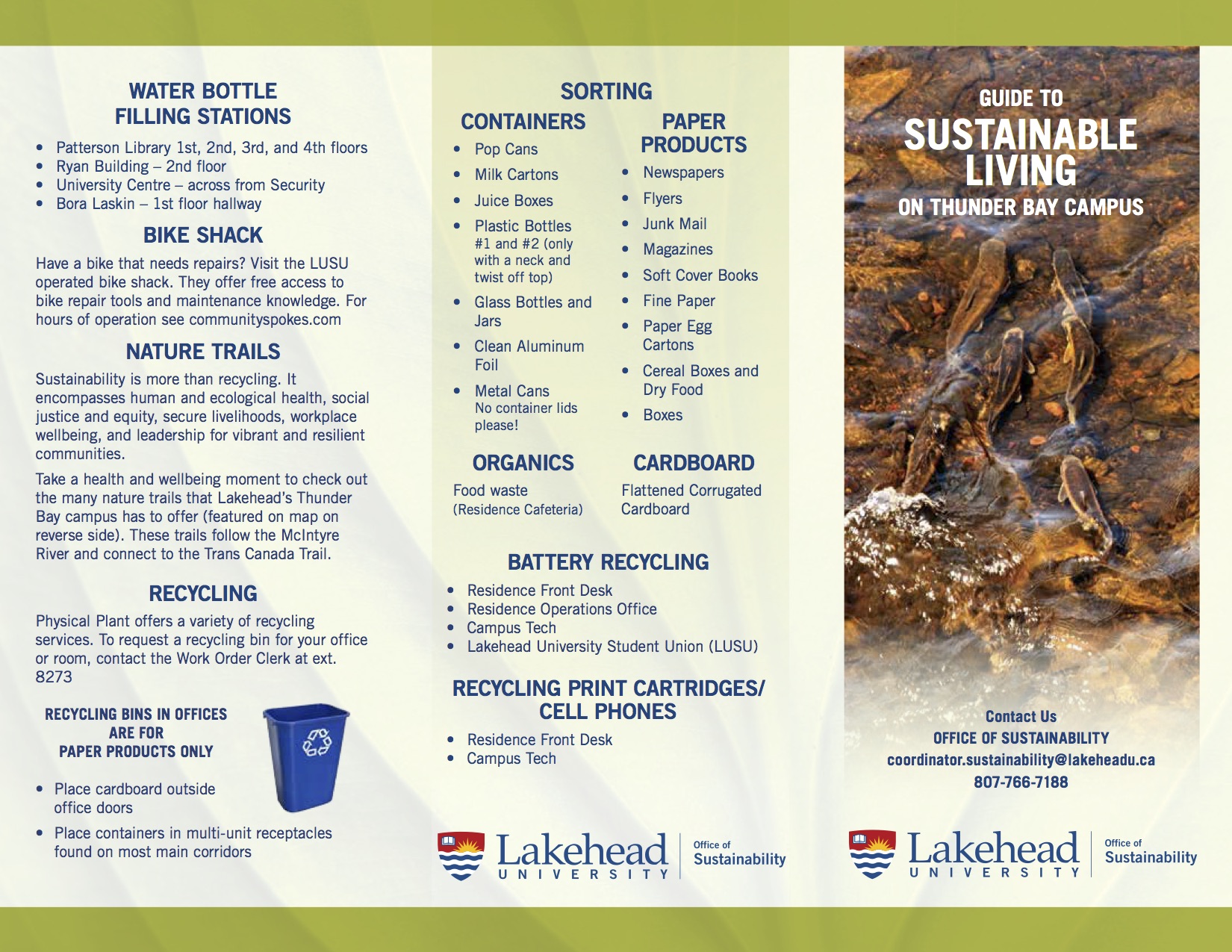 Guide to Sustainable Living on Campus Lakehead University